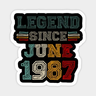 36 Years Old Legend Since June 1987 36th Birthday Magnet