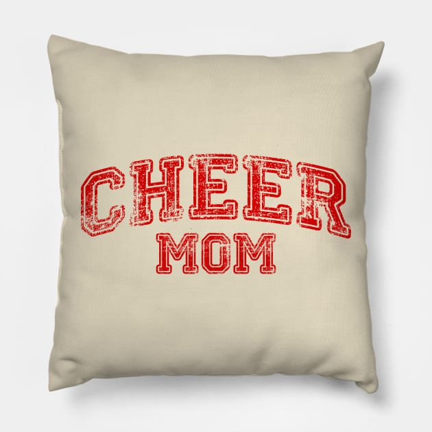 Cheer Mom Jersey Vintage Red Pillow by Bencana