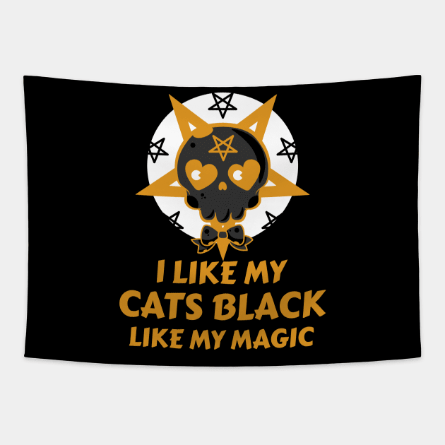 I Like My Cats Black Like My Magic Tapestry by LadySaltwater