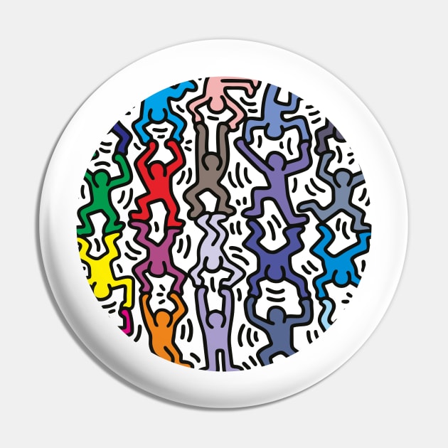 Colorful Circle People Pin by by fend