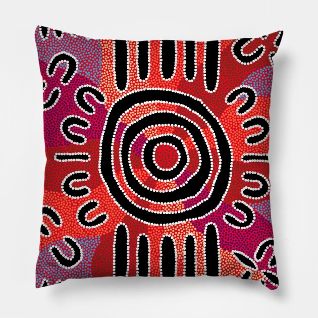 Aboriginal Art - The Gathering Pillow by hogartharts