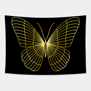 Golden Butterfly Illustration Tapestry