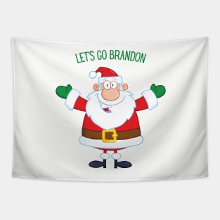 Christmas Santa Claus saying Let's Go Brandon Tapestry