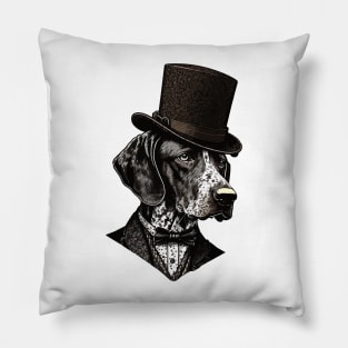 German shorthaired pointer with top hat Pillow