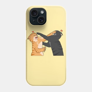 Orange Cat And Black Cat Fighting Phone Case