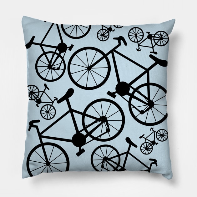 Bicycles Big and Small Pillow by Barthol Graphics