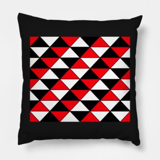 Abstract Triangles pattern - red, black and white. Pillow