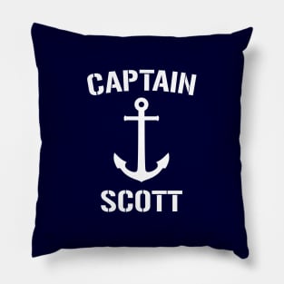 Nautical Captain Scott Personalized Boat Anchor Pillow