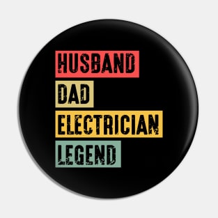 Vinatge Husband Dad Electrician Legend Retro Pin