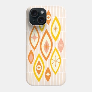 Atomic Age MCM Abstract Shapes and Stars in Pink, Orange, Yellow Phone Case