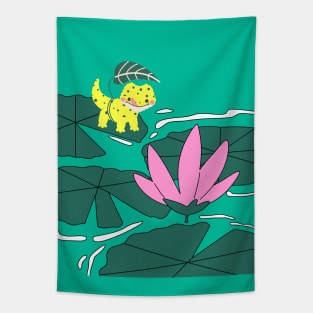 Little salamander of the lotus pond Tapestry