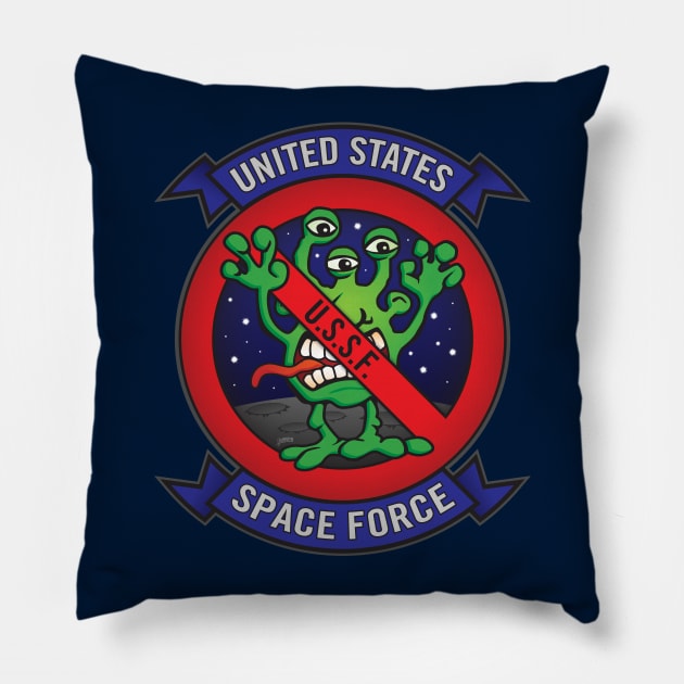 United States Space Force U.S.S.F. Pillow by hobrath