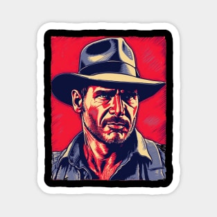 Mr. Indiana Jones - Linocut Magnet