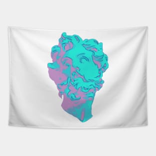 Vaporwave Statue Head Tapestry