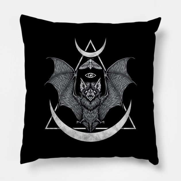 Occult Bat Pillow by Deniart