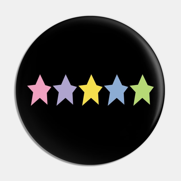 Five Multi Color Stars Minimal Graphic Art Pin by ellenhenryart