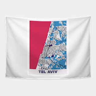 Tel Aviv - Israel MilkTea City Map Tapestry