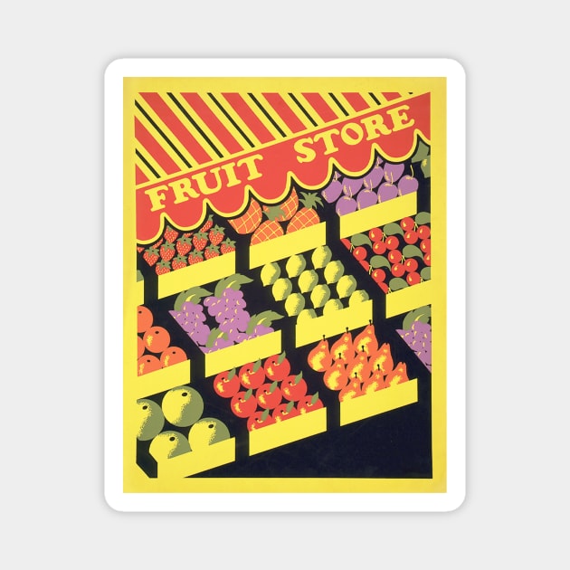 Fruit store (1936) vintage poster by Federal Art Project Magnet by WAITE-SMITH VINTAGE ART