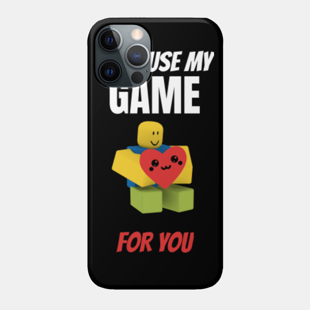 Roblox Noob With Heart I D Pause My Game For You Valentines Day Gamer Gift V Day Roblox Noob Phone Case Teepublic - can you pause roblox games