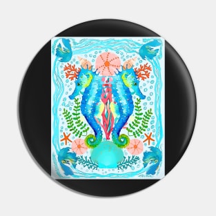 Seahorses and coral reef Pin