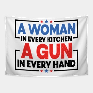 A woman in every kitchen a gun in every hand Tapestry