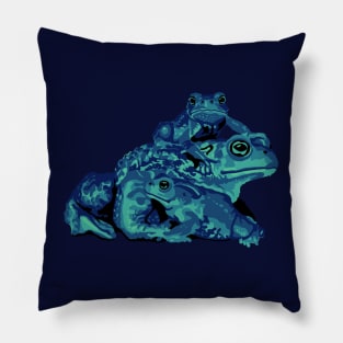 Teal Toads Pillow