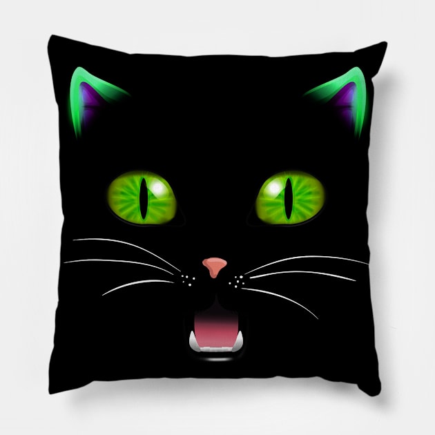 Black Cat Pillow by aaltadel