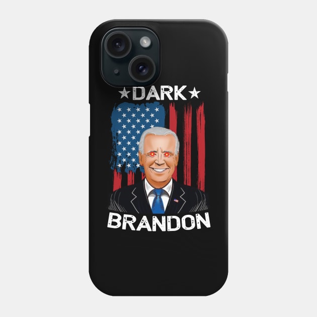 Dark Brandon Funny Meme Saving America Pro Biden USA Flag Phone Case by HBart