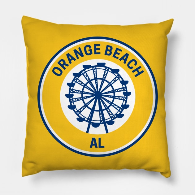 Vintage Orange Beach Alabama Pillow by fearcity