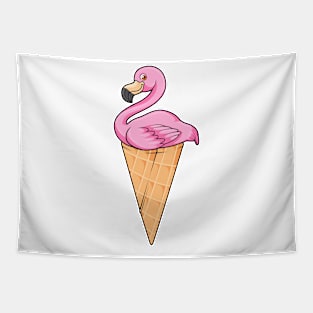 Flamingo with Waffle of Ice cream Tapestry