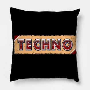 Techno Music retro Pillow