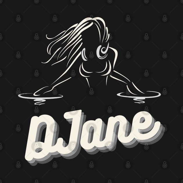 DJane DeeJay Vinyl Turntable Mixing by T-Shirt Dealer