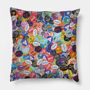 Fruit Sticker Montage Pattern Pillow