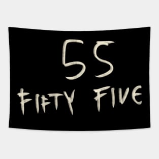 Hand Drawn Letter Number 55 Fifty Five Tapestry