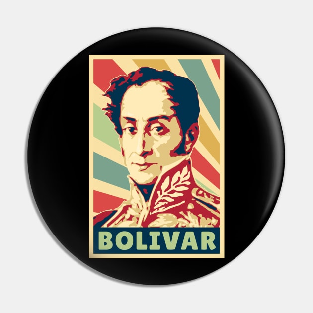 Simon Bolivar Vintage Colors Pin by Nerd_art