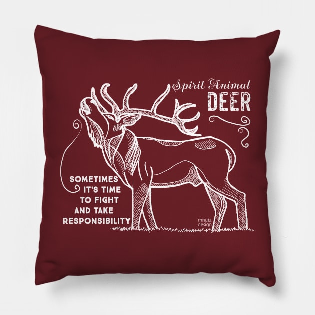 Spirit animal - Deer - white Pillow by mnutz