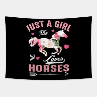 Just a Girl who Loves Horse Tapestry