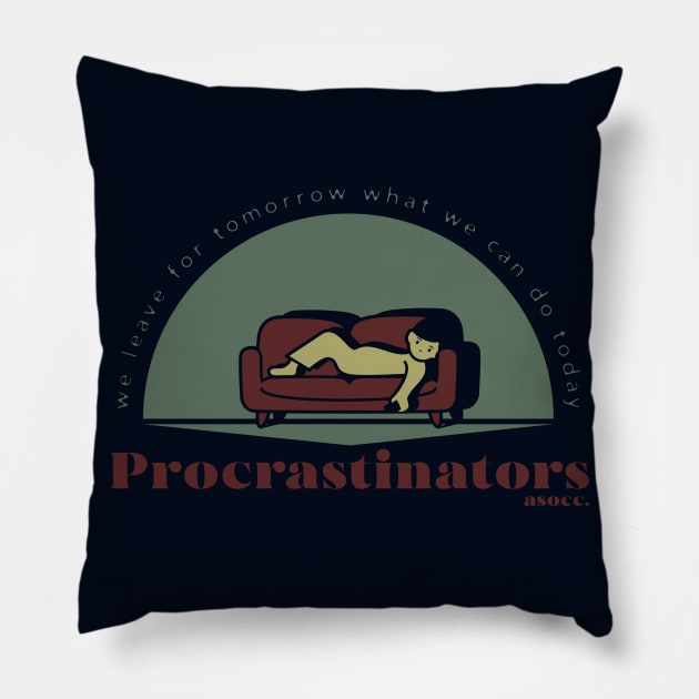 Procrastinators asoc. Pillow by sebasebi