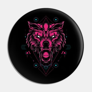 The Wild Wolf sacred geometry Pin