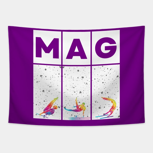 MAG Rainbow and white Tapestry by Half In Half Out Podcast