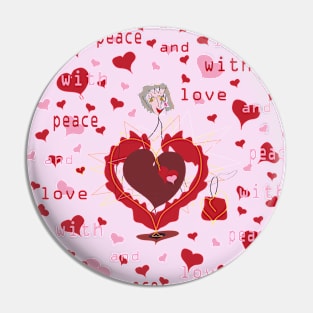 with peace and love Pin