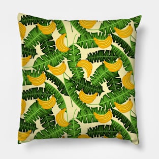 Bananas And Leaves Pillow