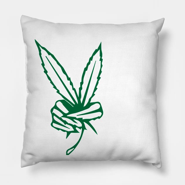 Peace Sign Pot Leaf Logo Pillow by Illustrious Graphics 