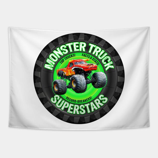 Truck Tire of Monster Tapestry by rickyrickbob