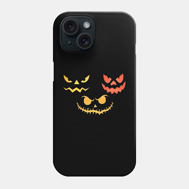 Scary Halloween Carved Pumpkins Face For Women, Men & Kids Phone Case by AorryPixThings