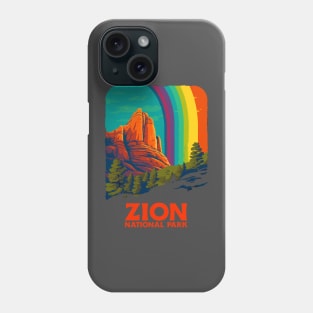 Gay Zion National Park Rainbow Hiking Tee - Unisex Zion Utah Shirt - LGBTQ+ Pride Camping Tee Phone Case