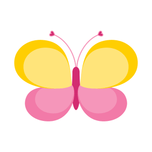 Cute Yellow and Pink Butterfly T-Shirt