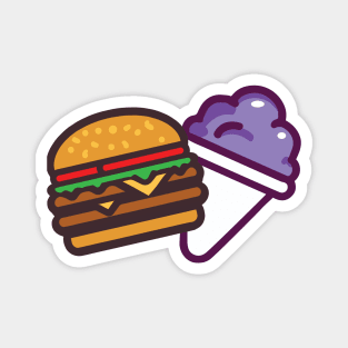 Burger and a Grape Snow Cone Magnet