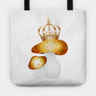 royal mushroom with a large golden crown Tote