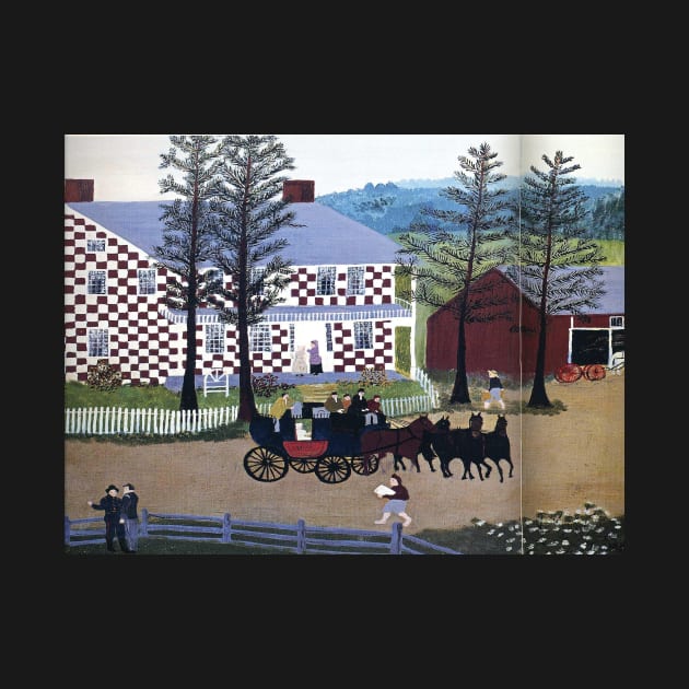 grandma moses - The Old Checkered House by QualityArtFirst